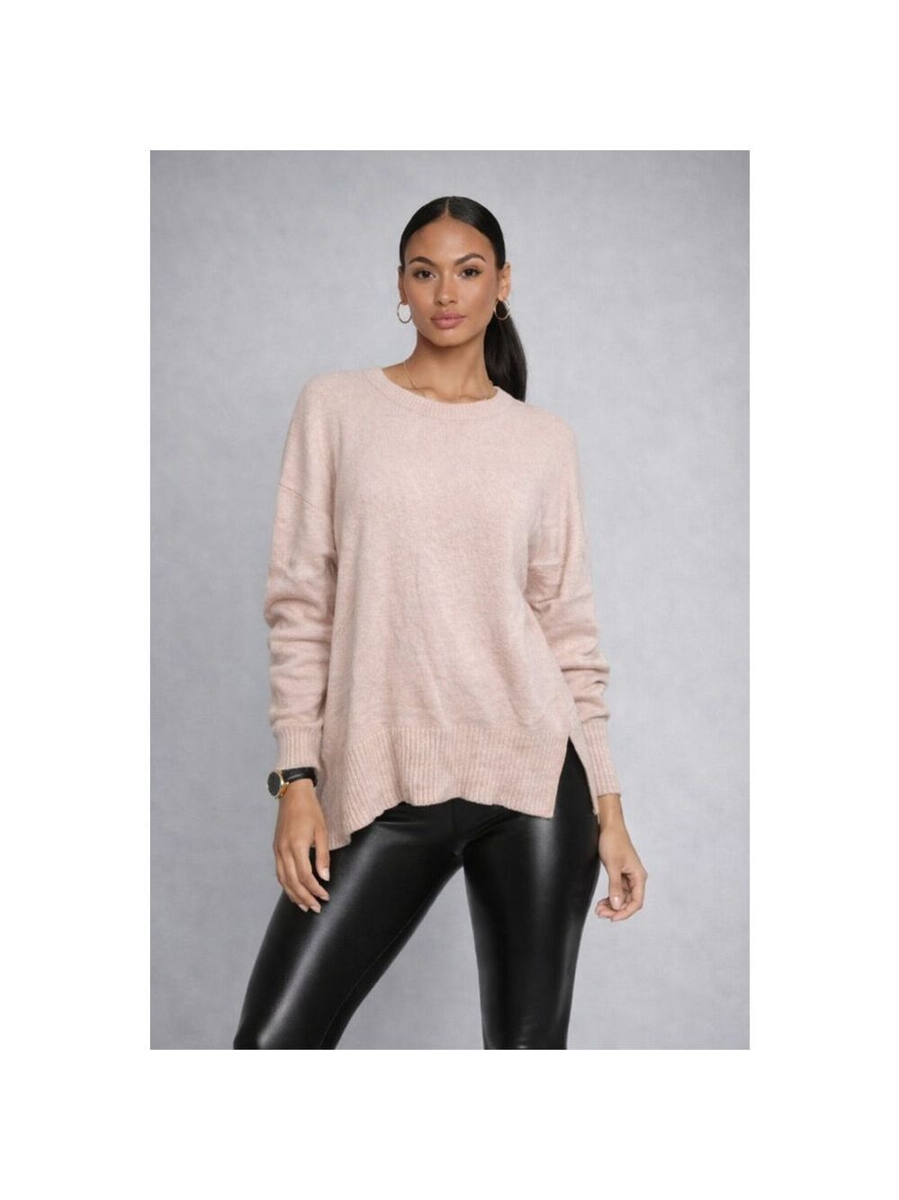 NWOT Treasure & Bond Beige Crewneck Sweater Cotton Blend Oversized S
